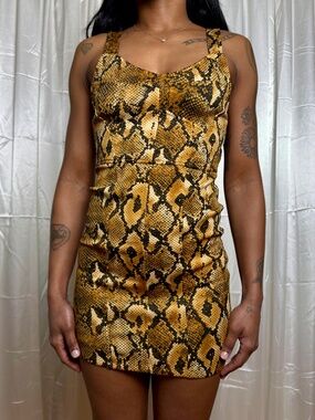 Zara Snakeskin Print Mini Dress